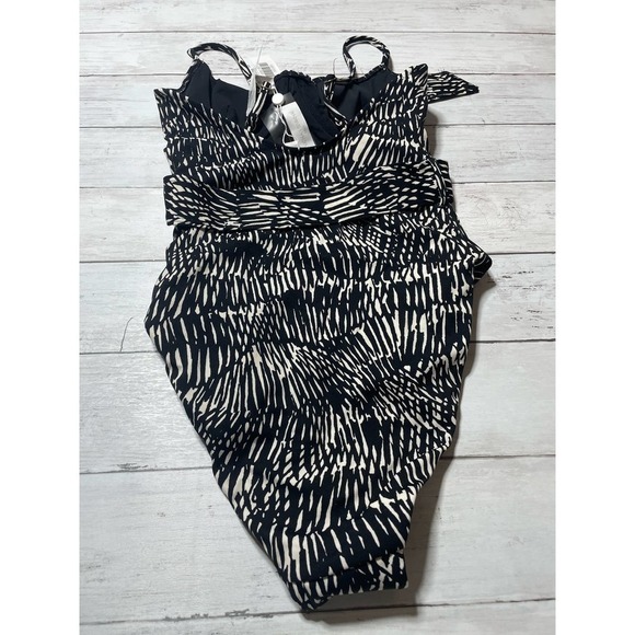 Jonathan Simkhai Noa Swim One Piece Swimsuit Printed Black Underwire Belted S - Picture 6 of 12